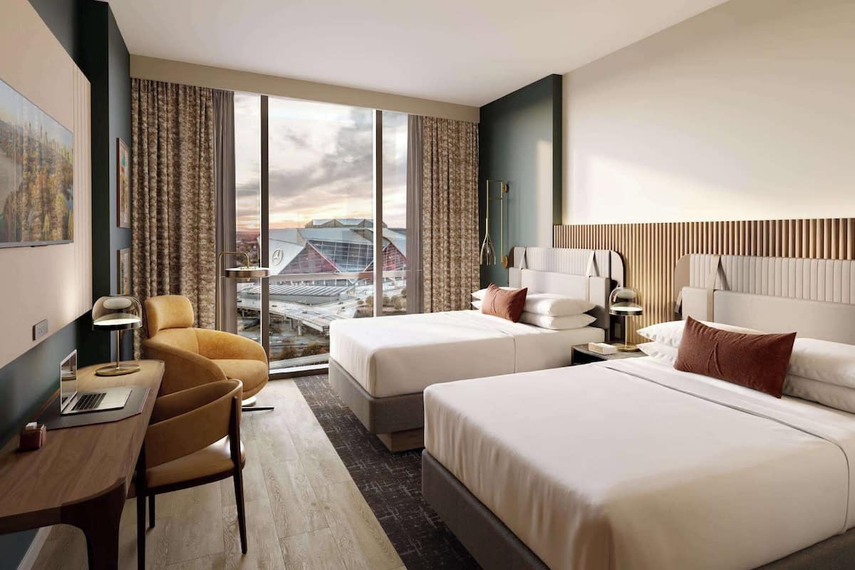 Hypo-allergenic bedding, minibar, in-room safe, desk