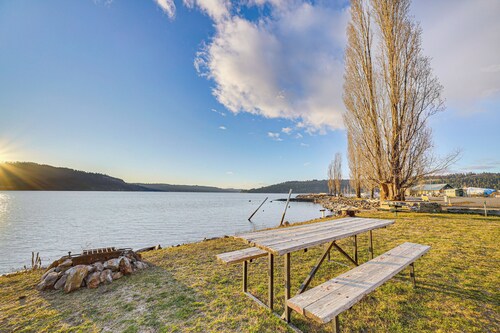 Walk to Marina: Harrison Cabin w/ Lake View!