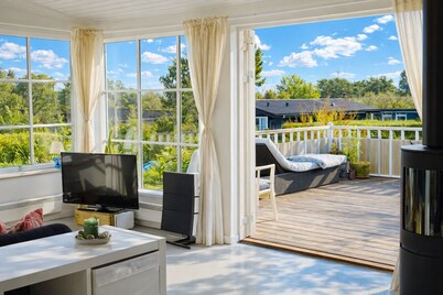 Summer house near beach and forest with large garden