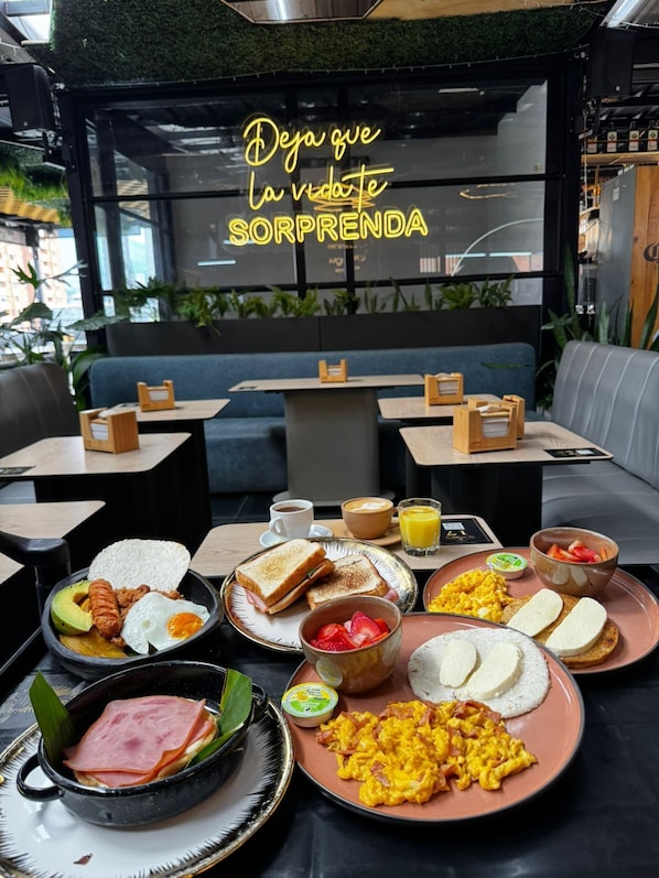Free daily self-serve breakfast