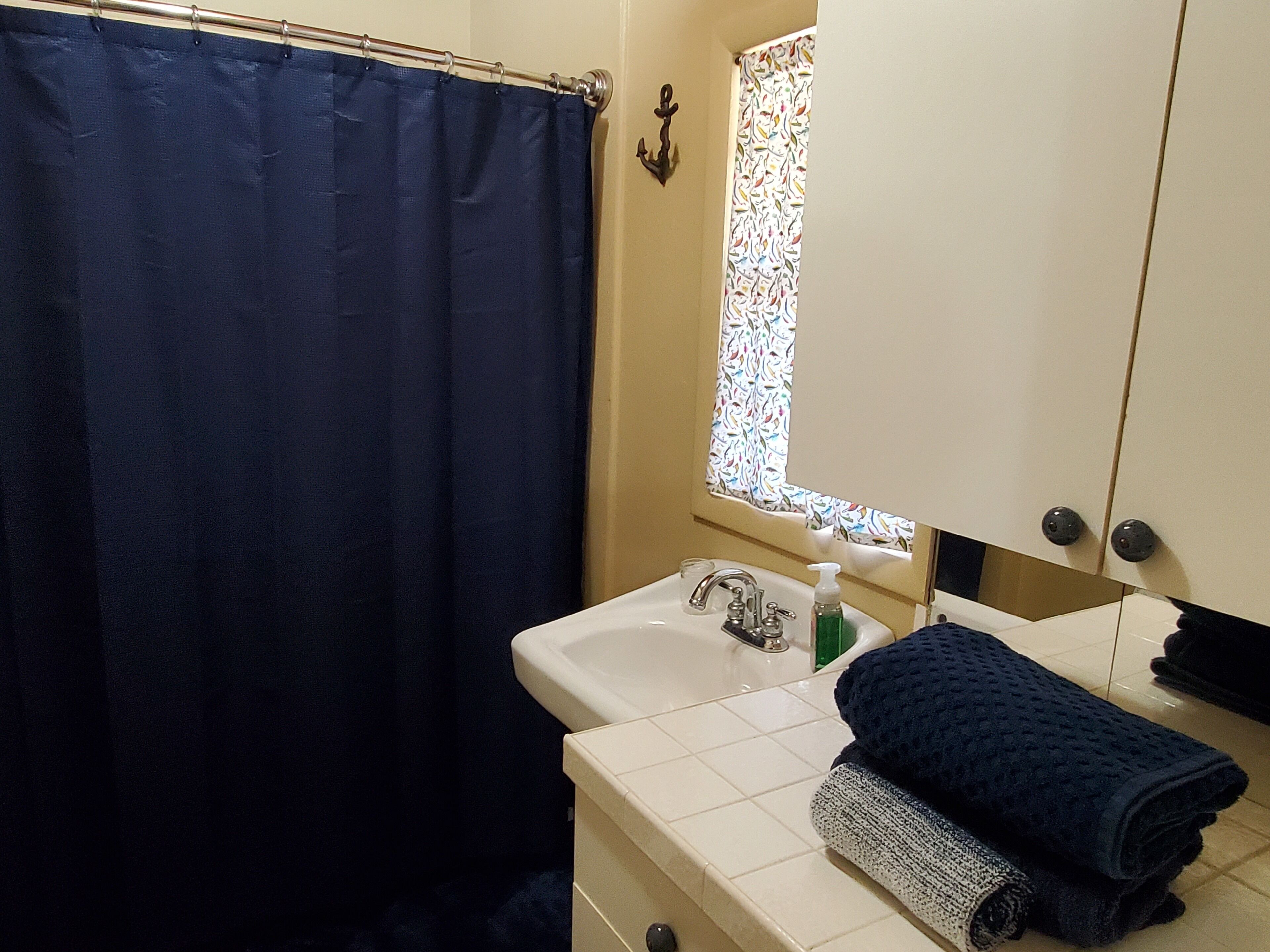 Towels, soap, shampoo, toilet paper