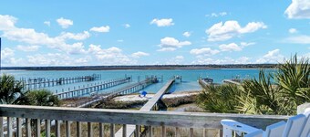 Waterfront 4-bedroom house on Topsail Island. Private sandbar/bring your boat!