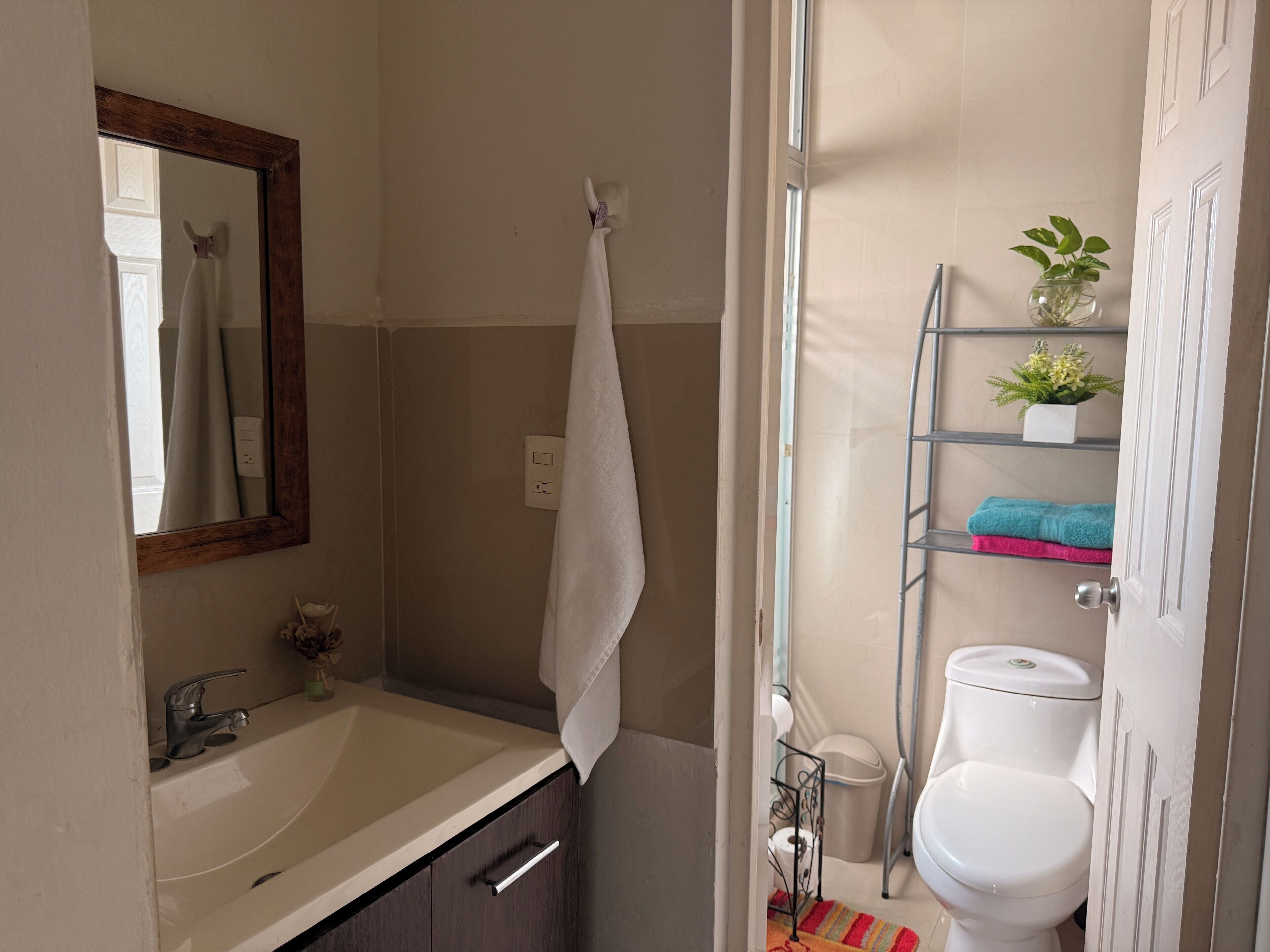 Towels, soap, toilet paper