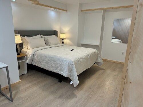 Private entrance, 2xBR, 2xBath, 1 living, near Canadian Tire center. Brand new.