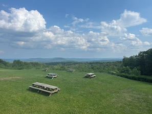 Outdoor dining - Lodge on the Loop, a pet-friendly retreat with private hot tub & sauna (Dover)