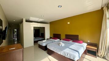 Basic Quadruple Room, Balcony, Sea View | Iron/ironing board, free WiFi, bed sheets