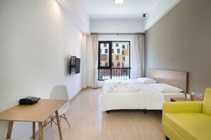 公寓, 2 張單人床 | 遮光布/窗簾、免費無線上網