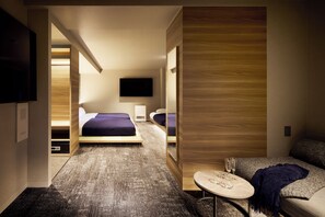 Appartement Deluxe, 2 chambres | Couette en duvet, coffre-fort, accĂšs au Wi-Fi (inclus), literie fournie