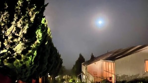 A nighttime view of a pathway leading to a building with a glass facade, surrounded by greenery and illuminated by ambient lighting. - La Maison Dalat (Lang Biang - Da Lat)