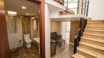 Family Duplex, Balcony, City View | Premium bedding, minibar, in-room safe, desk