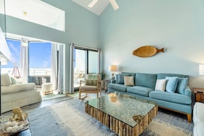 Smart TV, fireplace - Ocean's Rise - Pensacola Beach, Gulf Views, Pool (Pensacola Beach)