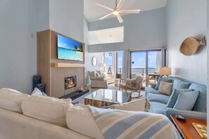 Smart TV, fireplace - Ocean's Rise - Pensacola Beach, Gulf Views, Pool (Pensacola Beach)