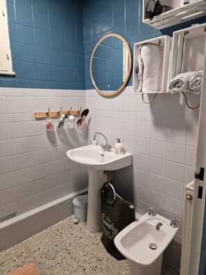 Haartrockner, Bidet, Seife, Toilettenpapier