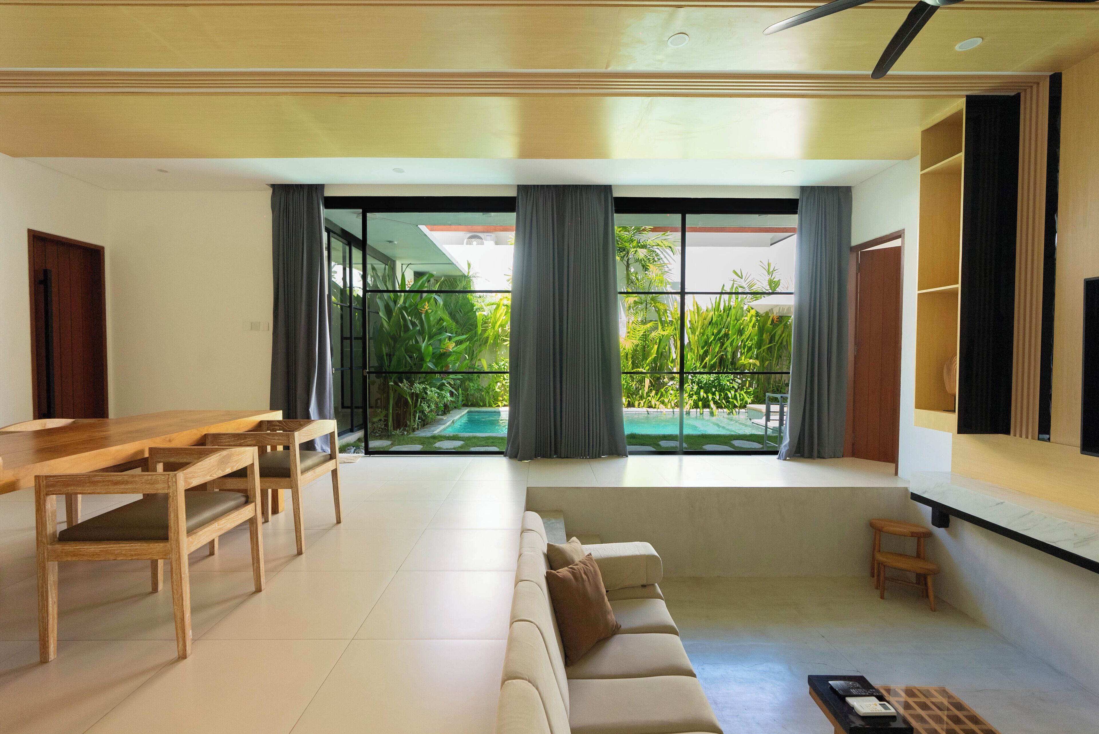 Luxury Villa, 2 Bedrooms, Balcony, Pool View | Living area | 43-inch Smart TV with digital channels, Netflix, streaming services