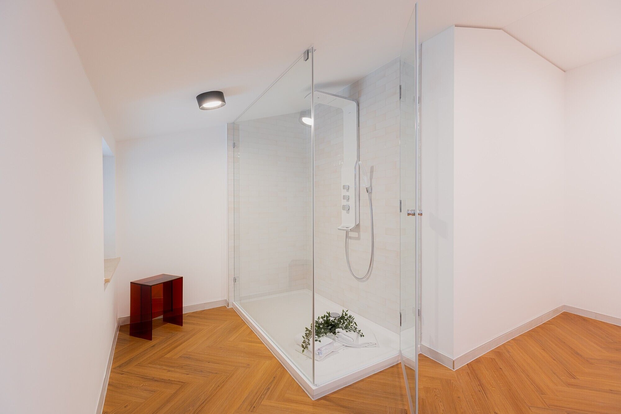 Dusche, Haartrockner, Handtücher