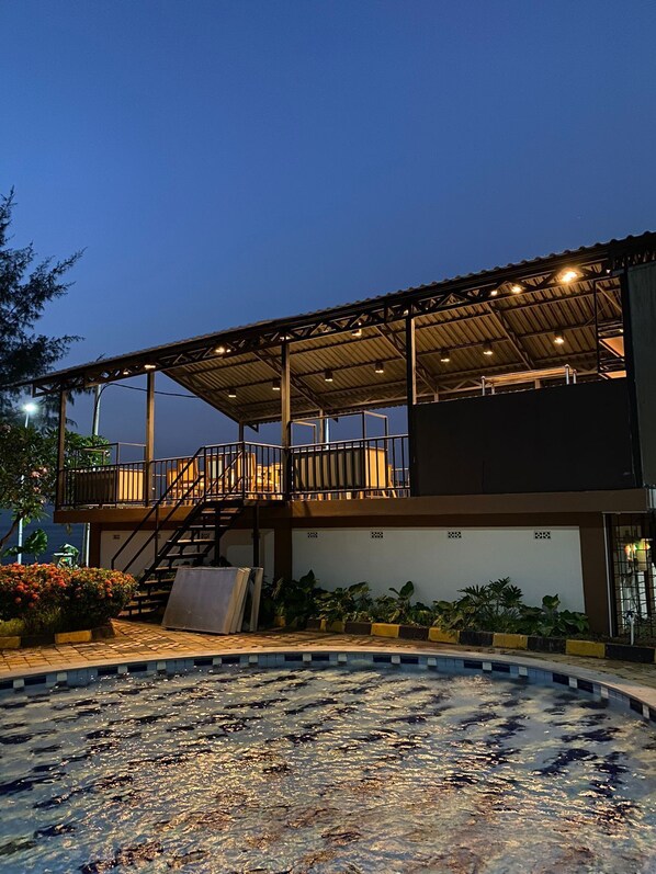 Outdoor banquet area