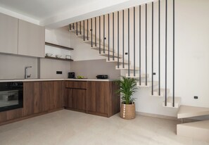 Suite | Cuina privada | Frigorífic, microones, forn i placa de cuina 