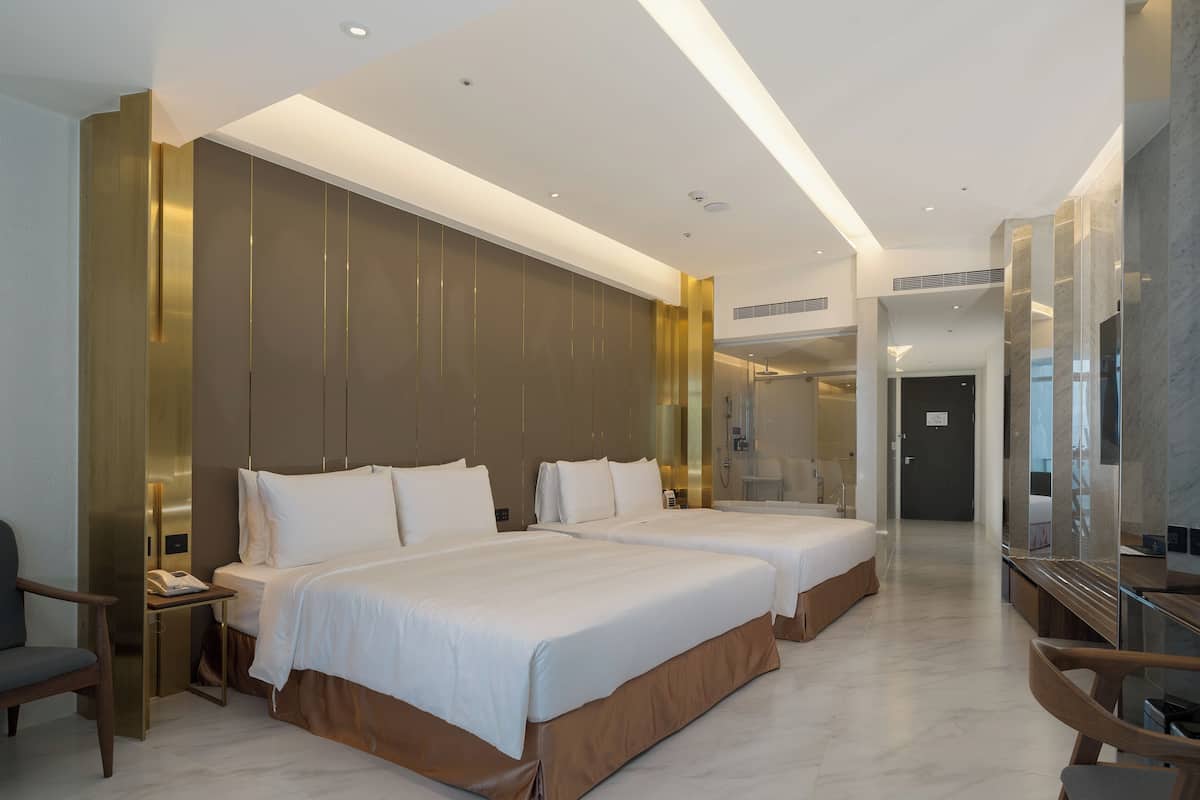 Desk, blackout curtains, iron/ironing board, free WiFi