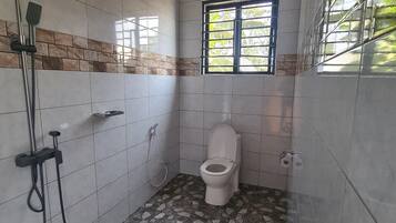 Comfort Double Room Single Use, Balcony, Mountain View | Bathroom | Shower, slippers, towels, soap