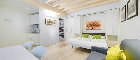 1 bedroom, iron/ironing board, bed sheets