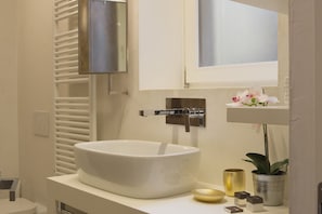 Ducha, secador de pelo, bidé y toallas