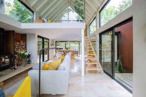 TV, fireplace, offices