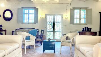 Smart TV, caminetto, libri