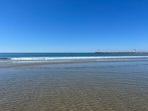 Beach nearby, sun loungers