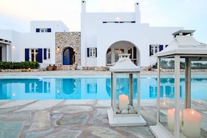 Pool - Villa Haroula, Private Pool Villa with Panoramic Aegean Sea and Sunset View. (Paros)