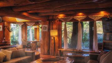 Exclusive Residence La Juanita | Living area | Smart TV, fireplace