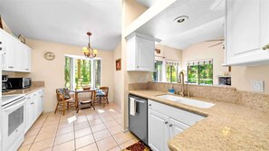 Fridge, microwave, stovetop, dishwasher