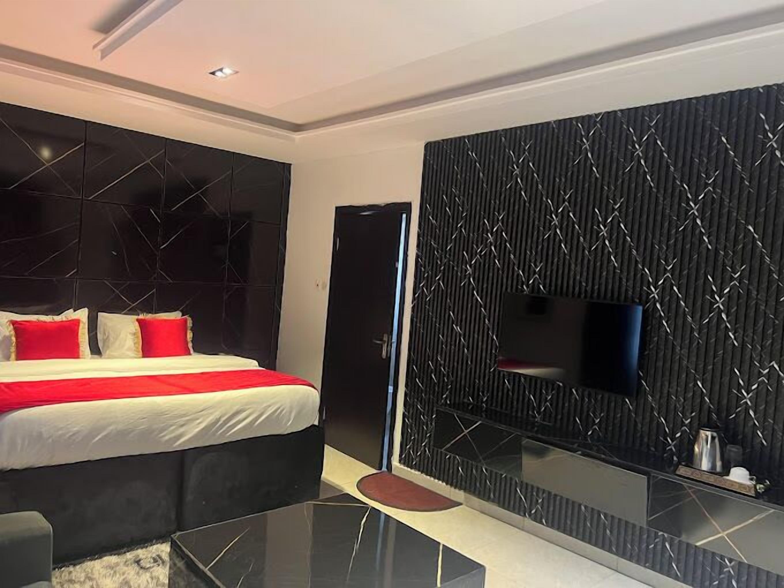 Desk, laptop workspace, blackout curtains, soundproofing