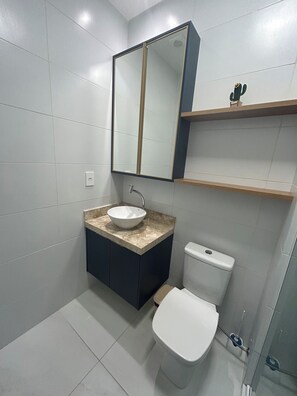 Apartment | Bathroom | Shower, towels, toilet paper