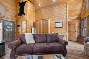 Una Smart TV, una chimenea, un reproductor de DVD, libros