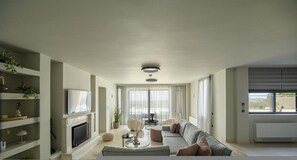 TV, fireplace, offices