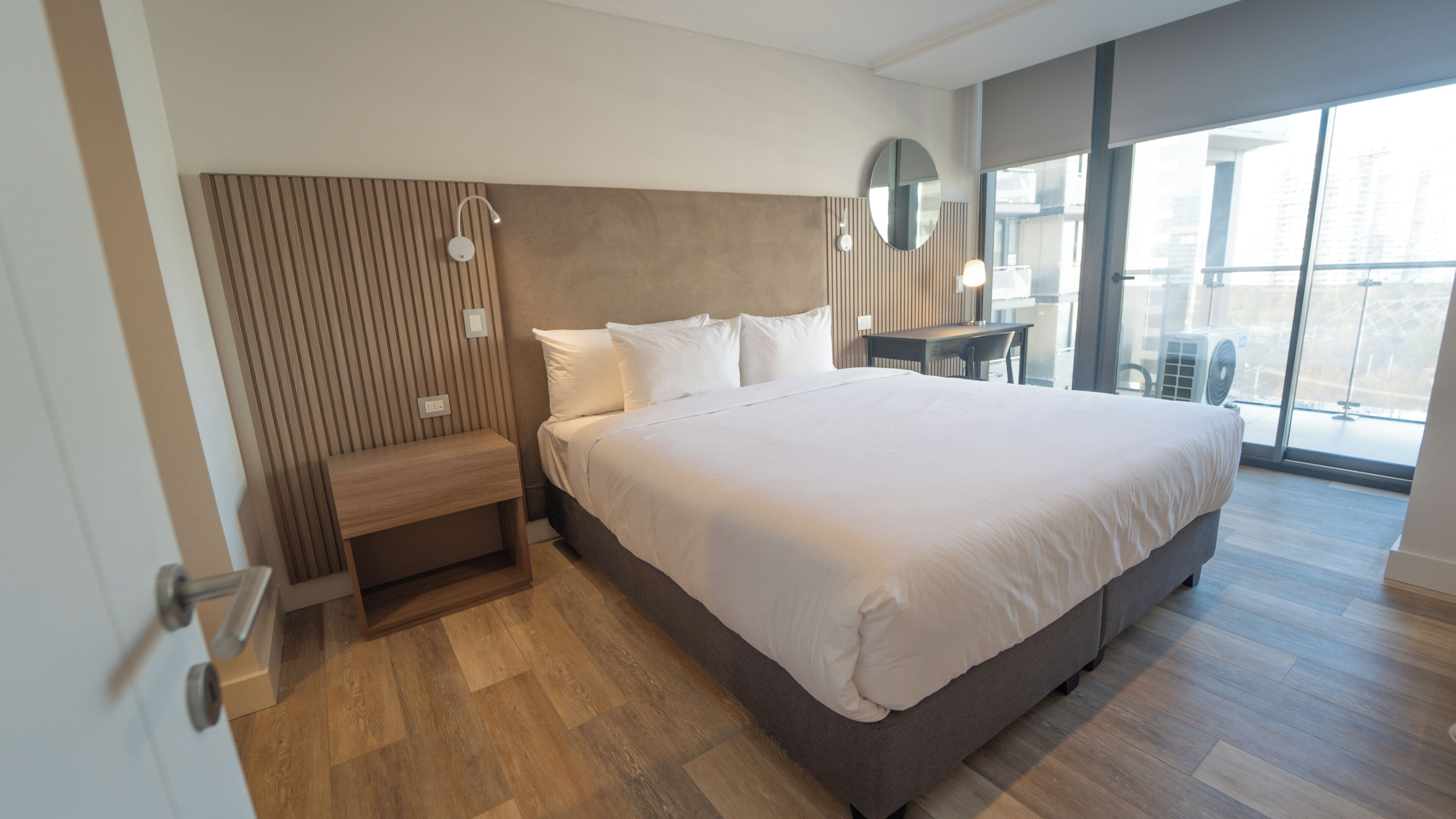 In-room safe, desk, laptop workspace, soundproofing