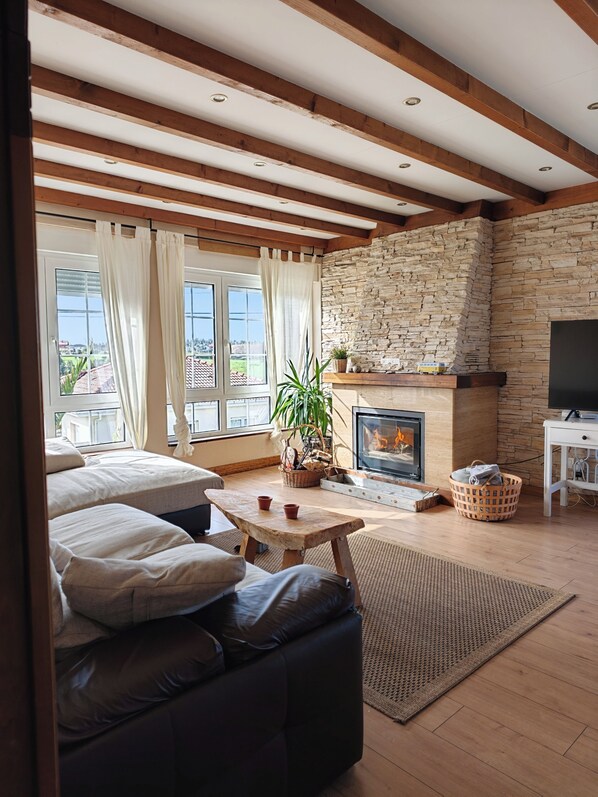 Smart TV, fireplace