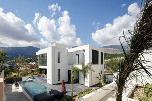 Exterior - Luxury Villa w BBQ, Pool & Steps to the Beach (Μυρθιανος Πλακιάς)