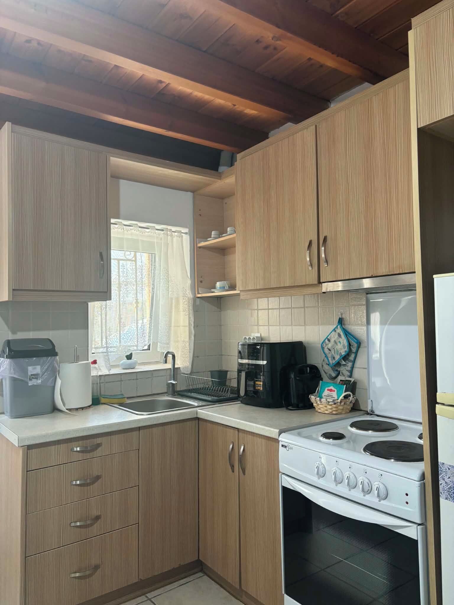 Fridge, oven, toaster, paper towels
