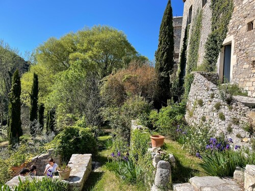 Fabulous large home in Montclus overlooking the river with private pool