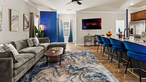 Living area - Modern 4BR Athens Retreat | Massage Chairs | Sleeps 9 | Near UGA & Downtown (Athens)