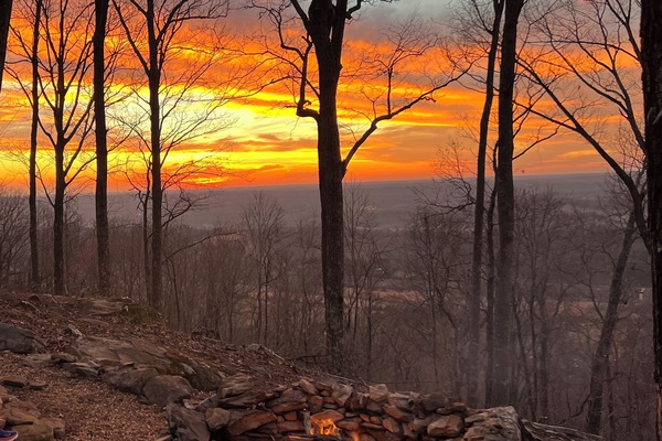 Sunset view with fire pit
