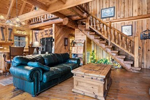 Smart TV, fireplace, DVD player, books