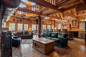 Smart TV, fireplace, DVD player, books