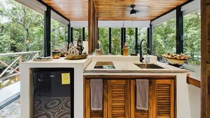 Private kitchen - Heart Fire Glass Treehouse: 
Sanctuary Space  for Couples & Solo Travelers (Tulum)