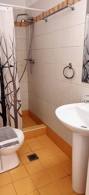 Dusche, Haartrockner, Handtücher