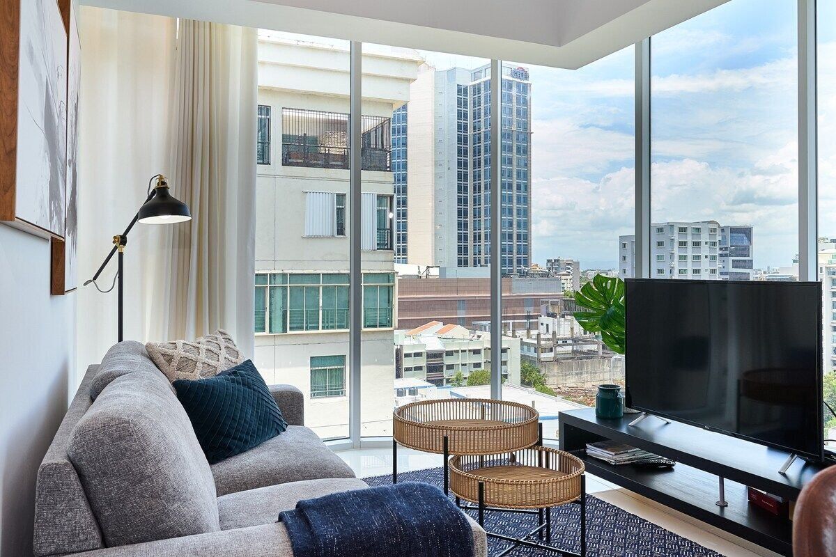 Superior Apartment | Living area | 45-inch Smart TV with digital channels, Netflix, streaming services
