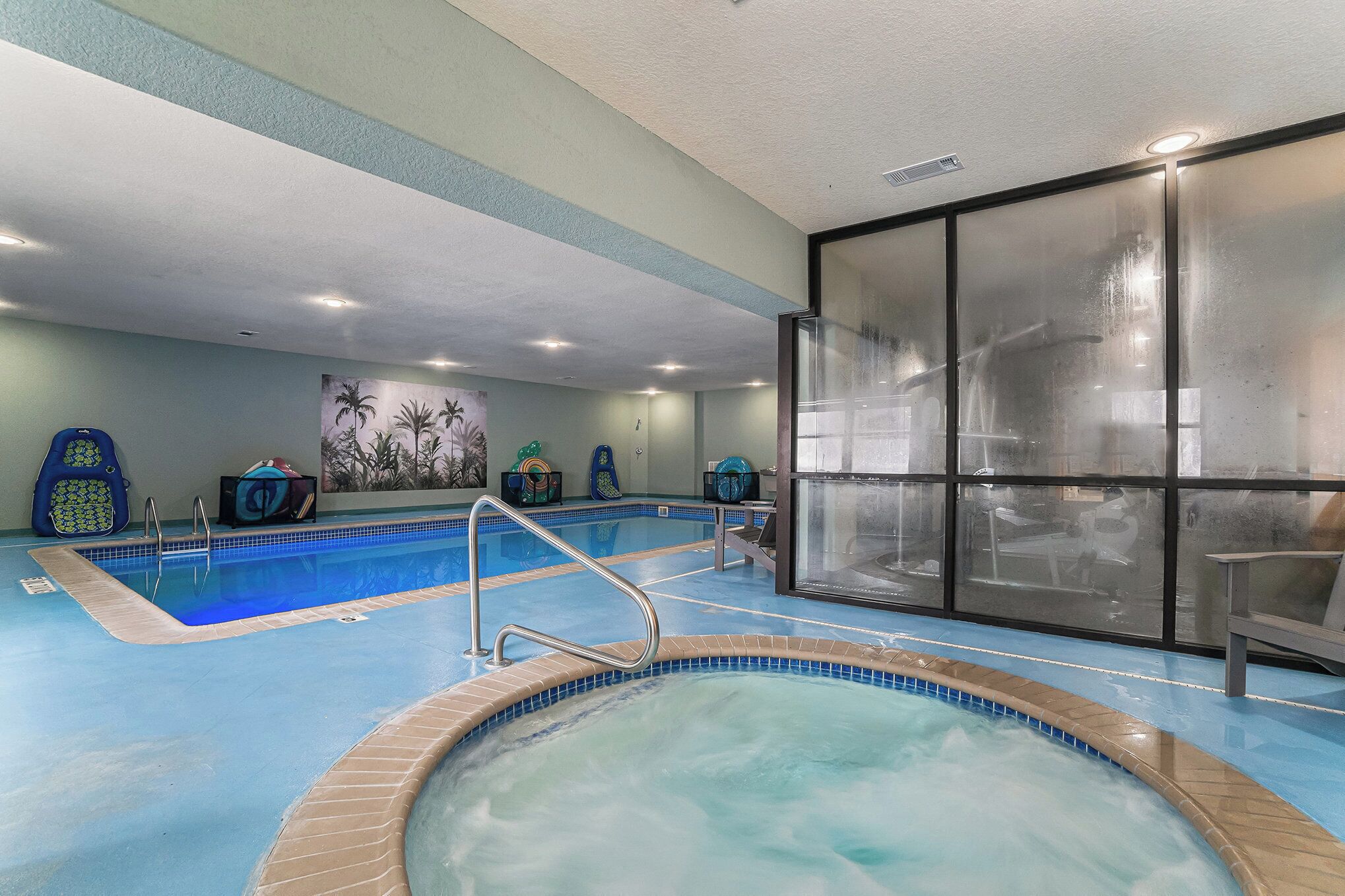 Indoor pool, a heated pool