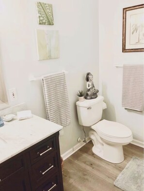Shower, hair dryer, towels, soap - Private, Serene, Close to Everything Apartment in Charleston. (Charleston)