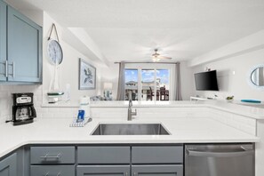 Fridge, microwave, oven, stovetop - Turtle Cove @ Calypso Resort 3-508, Beach view, Balcony (Panama City Beach)